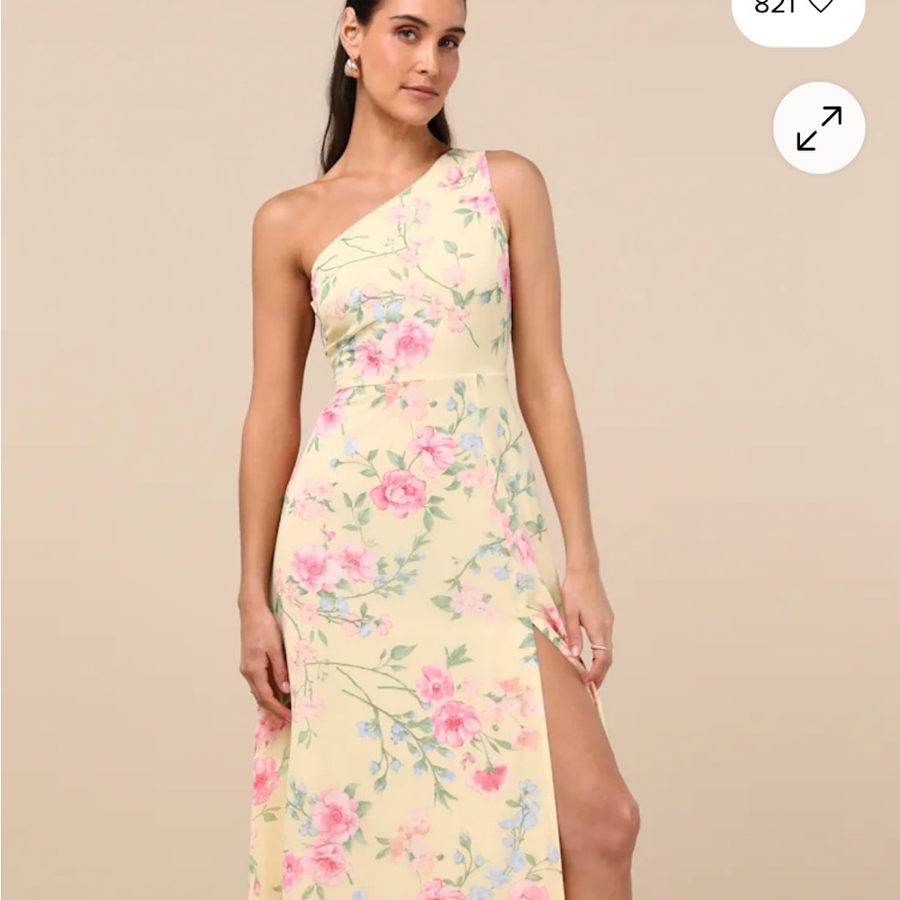 Lulu's Yellow Floral Maxi Dress